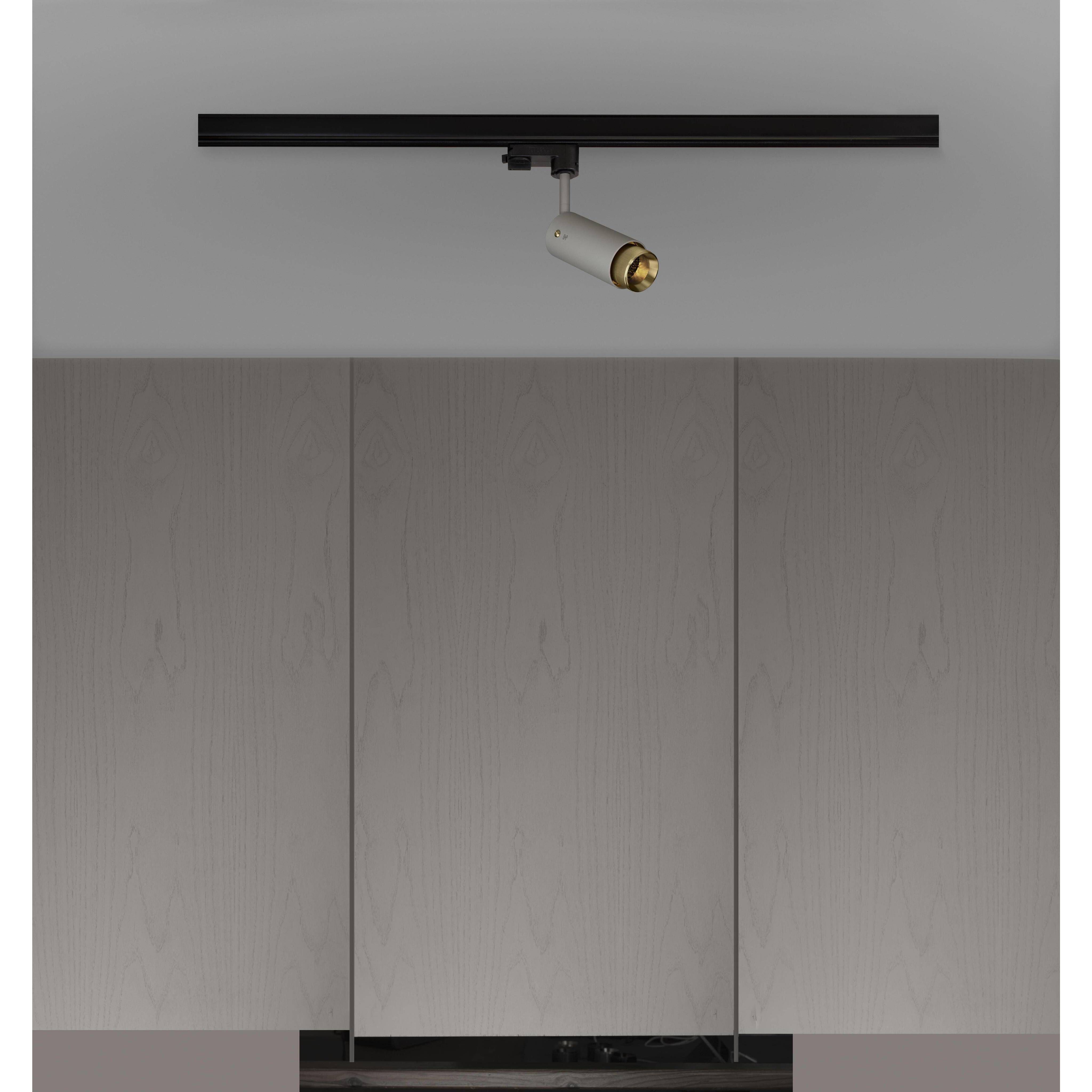 Exhaust Track 1 Light 110-120 Stone / Brass Spotlight Ceiling Light