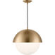 Drew & Jonathan Hyde 1 Light 13.9 inch Satin Brass Pendant Ceiling Light in LED, Large