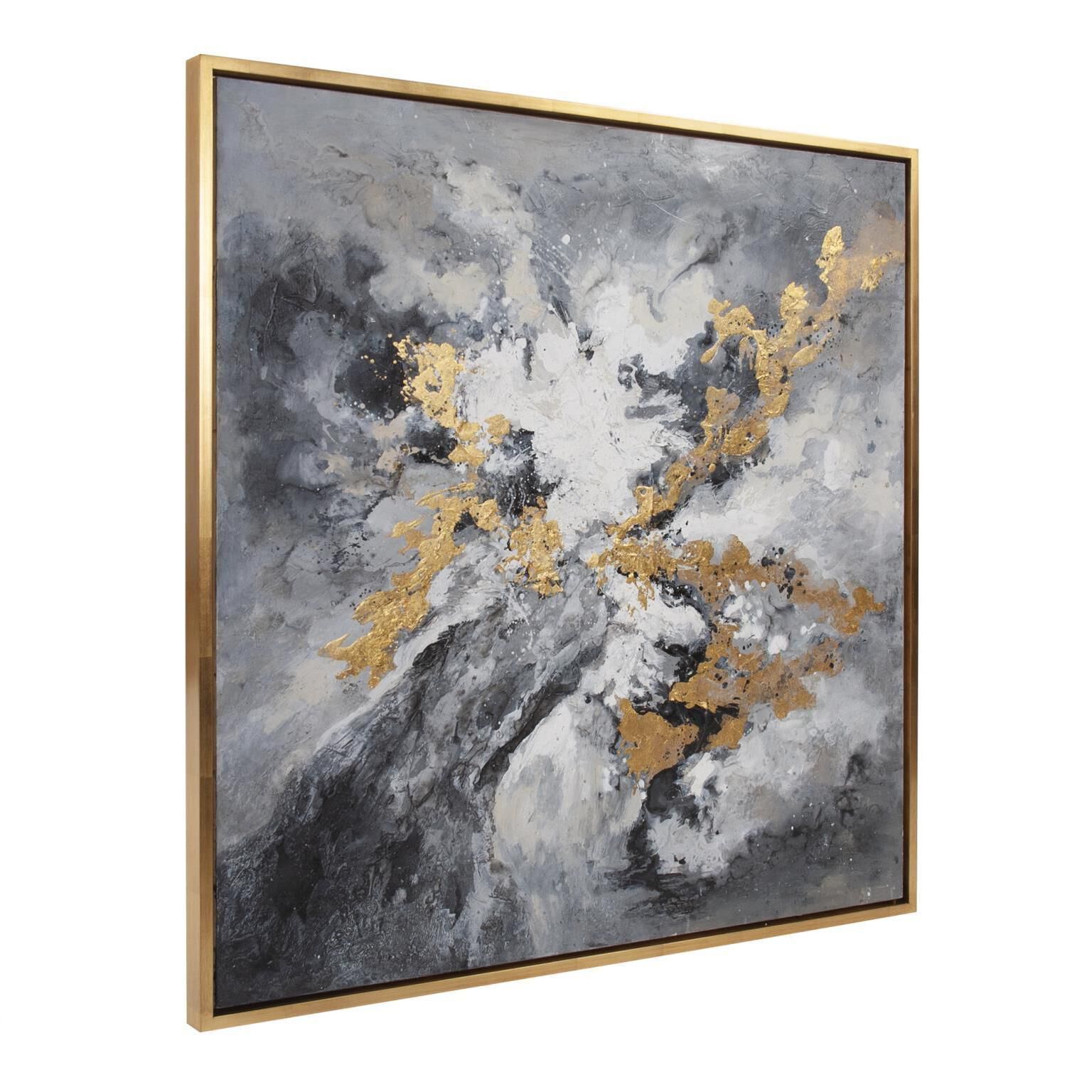 Golden Clouds 40 X 40 inch Hand Painted Canvas