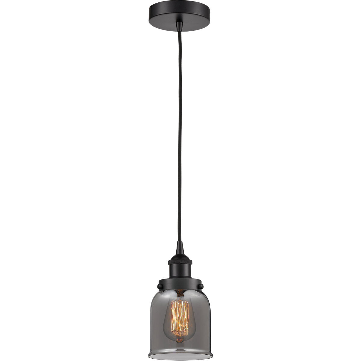 Edison Bell LED 5 inch Matte Black Mini Pendant Ceiling Light