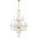 Traditional Crystal 15 Light 32 inch Polished Brass Chandelier Ceiling Light