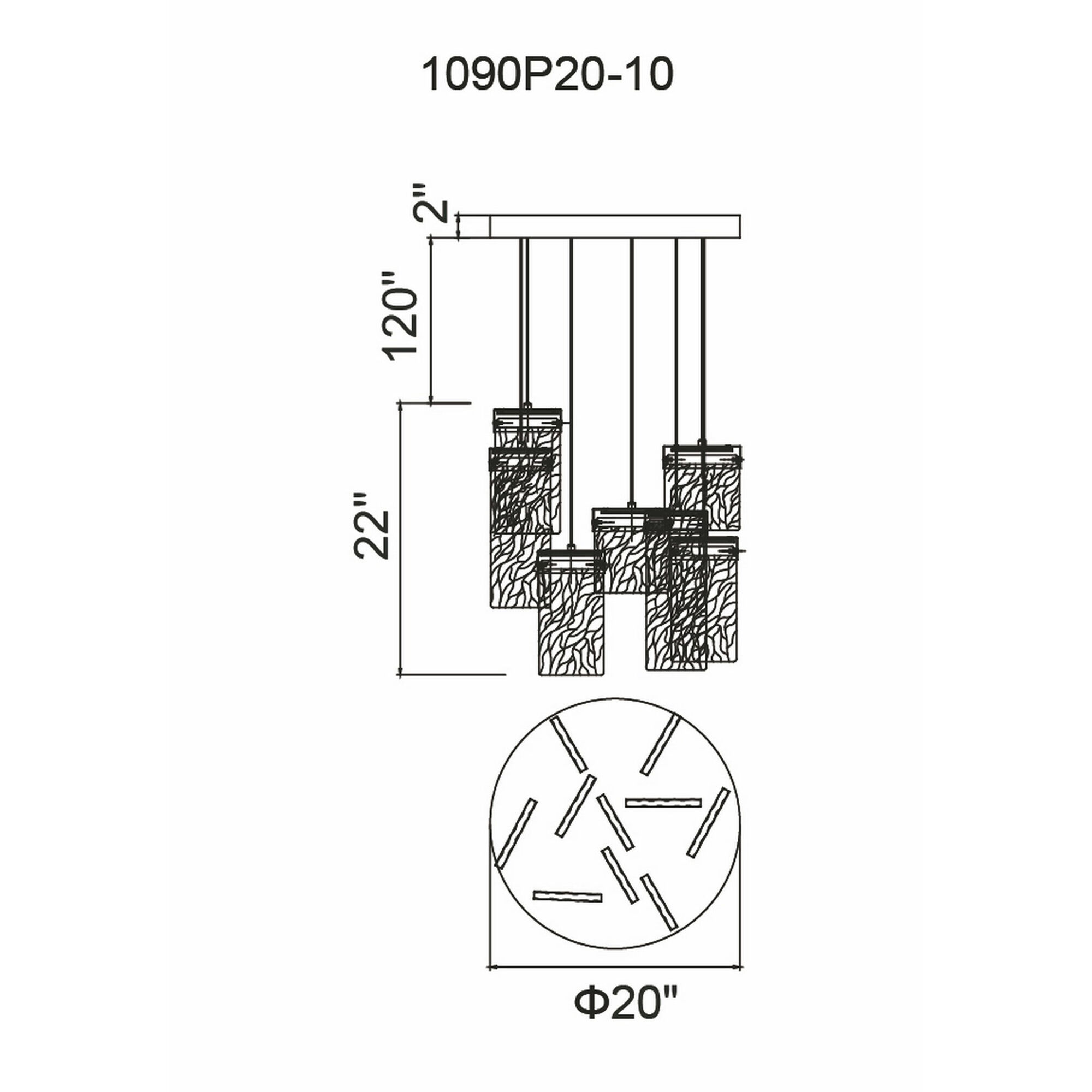 Carolina LED 20 inch Pewter Down Chandelier Ceiling Light
