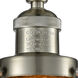 Franklin Restoration Chatham LED 6 inch Brushed Satin Nickel Semi-Flush Mount Ceiling Light in Mercury Glass, Franklin Restoration