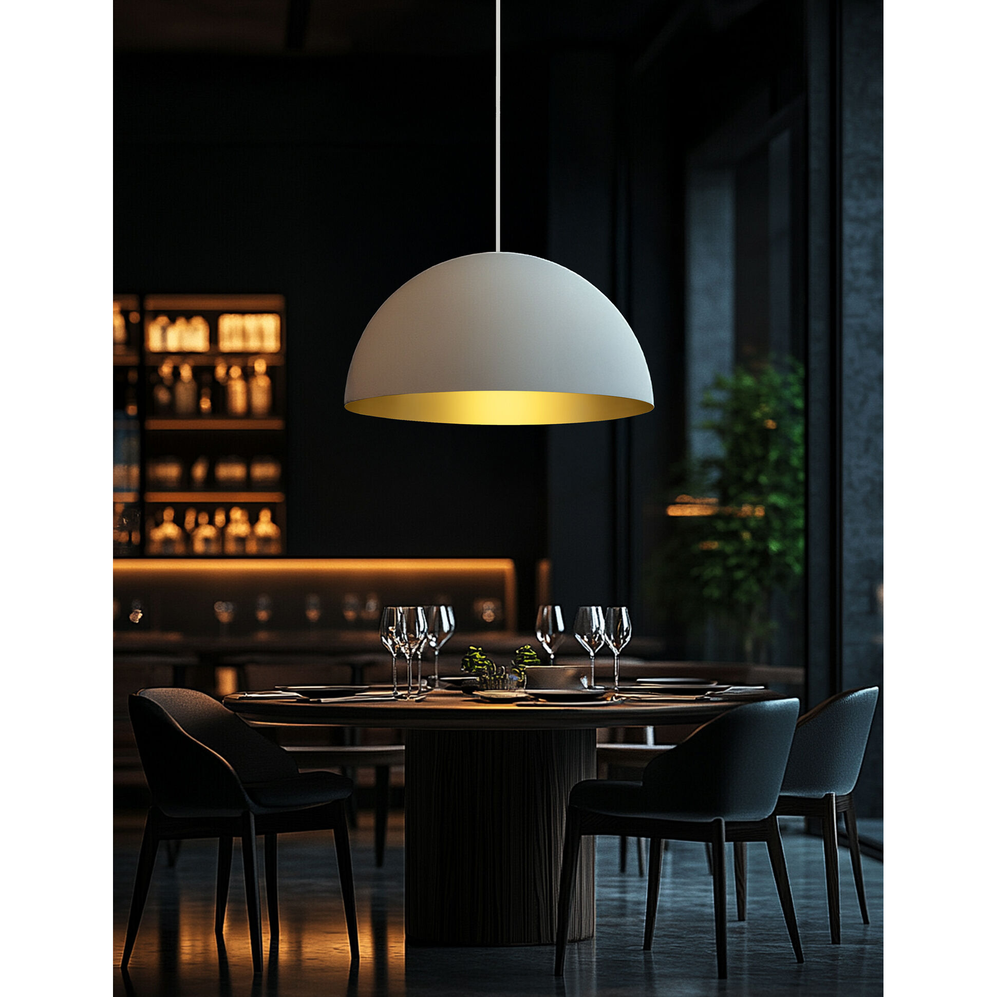 Elias LED 23.5 inch Matte White Pendant Ceiling Light