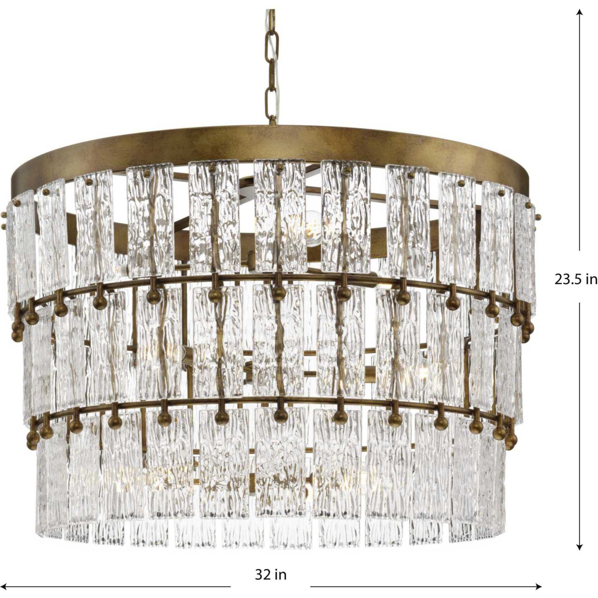 Chevall 9 Light 32 inch Gold Ombre Chandelier Ceiling Light, Design Series