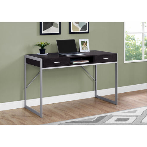 Exeter 48 X 22 inch Cappuccino and Silver Computer Desk