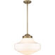 Ingalls Pendant Ceiling Light in Vintage Milk Glass, Modern Brass, Large