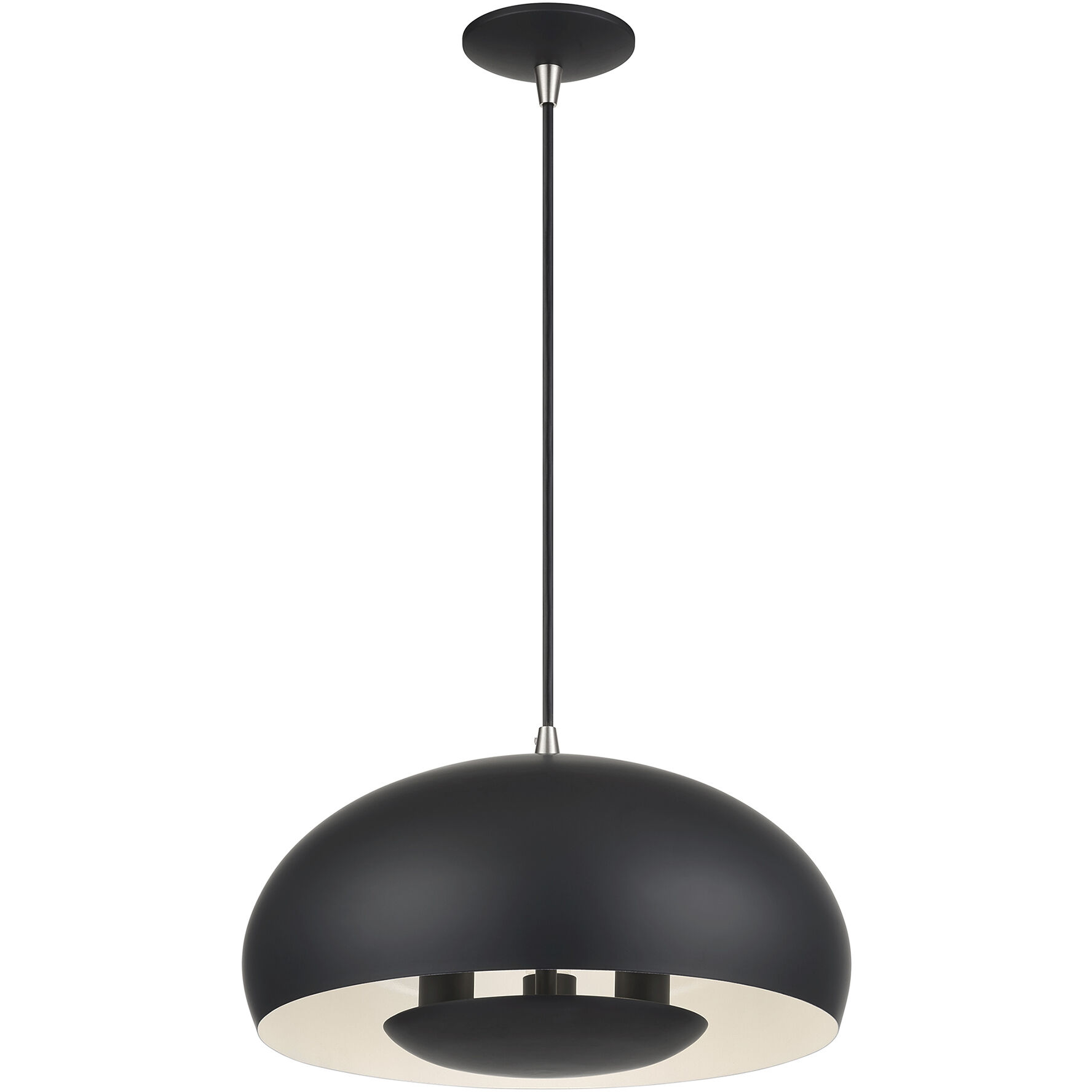 Domma 3 Light 17 inch Black with Brushed Nickel Accents Pendant Ceiling Light