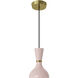Clare 1 Light 7 inch Rose Water with Modern Brass Pendant Ceiling Light