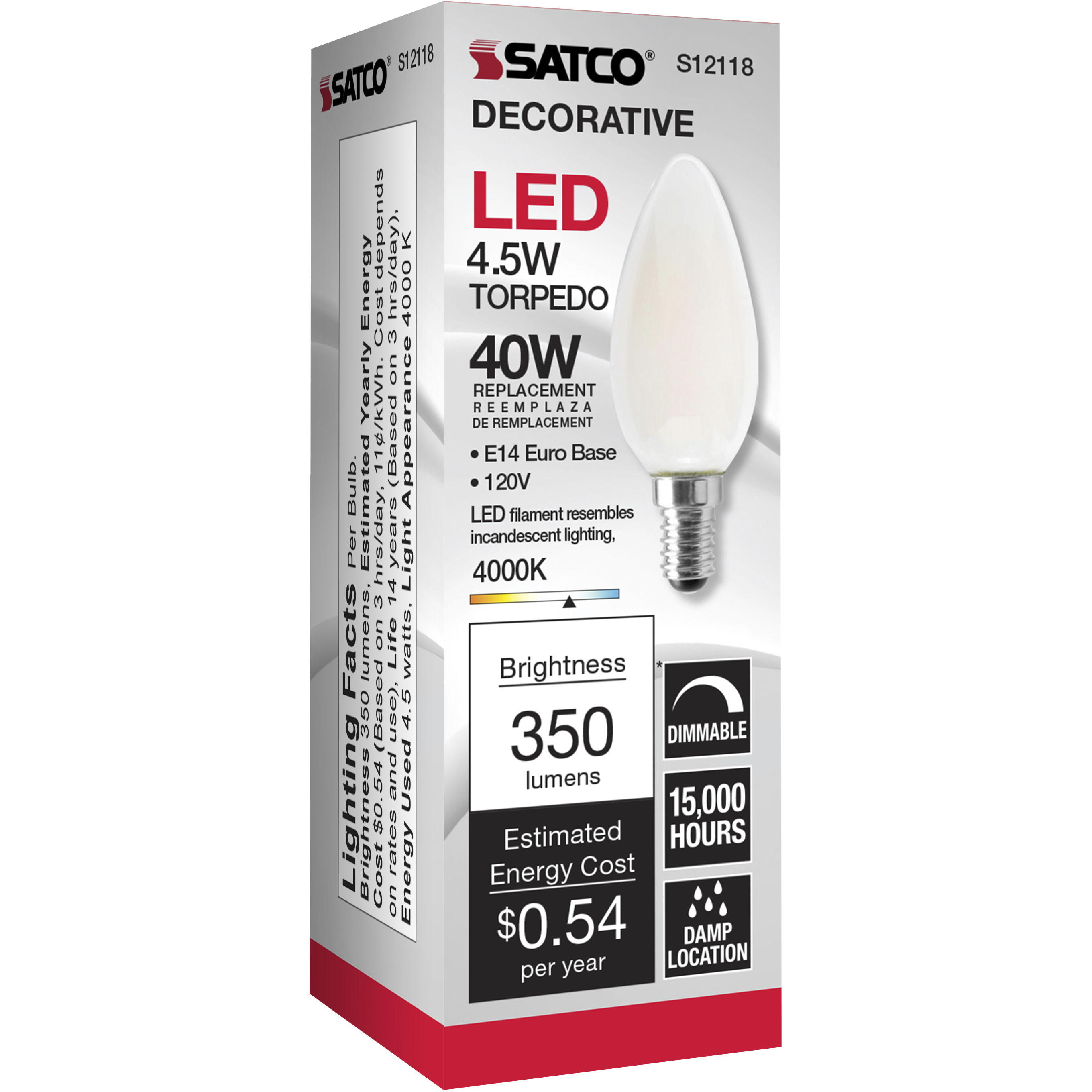 Lumos LED B11 4.50 watt 4000K Light Bulb