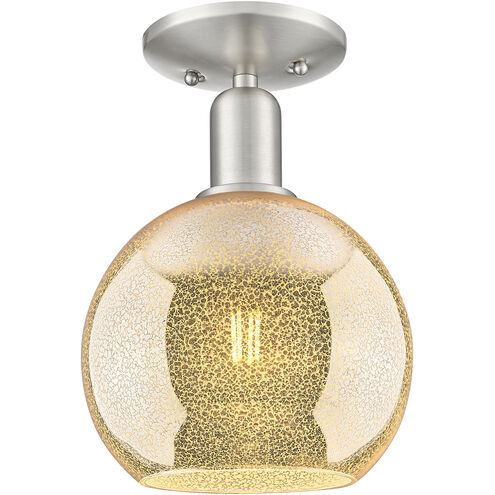 Arcadia Athens 1 Light 8 inch Brushed Satin Nickel Semi-Flush Mount Ceiling Light in Mercury
