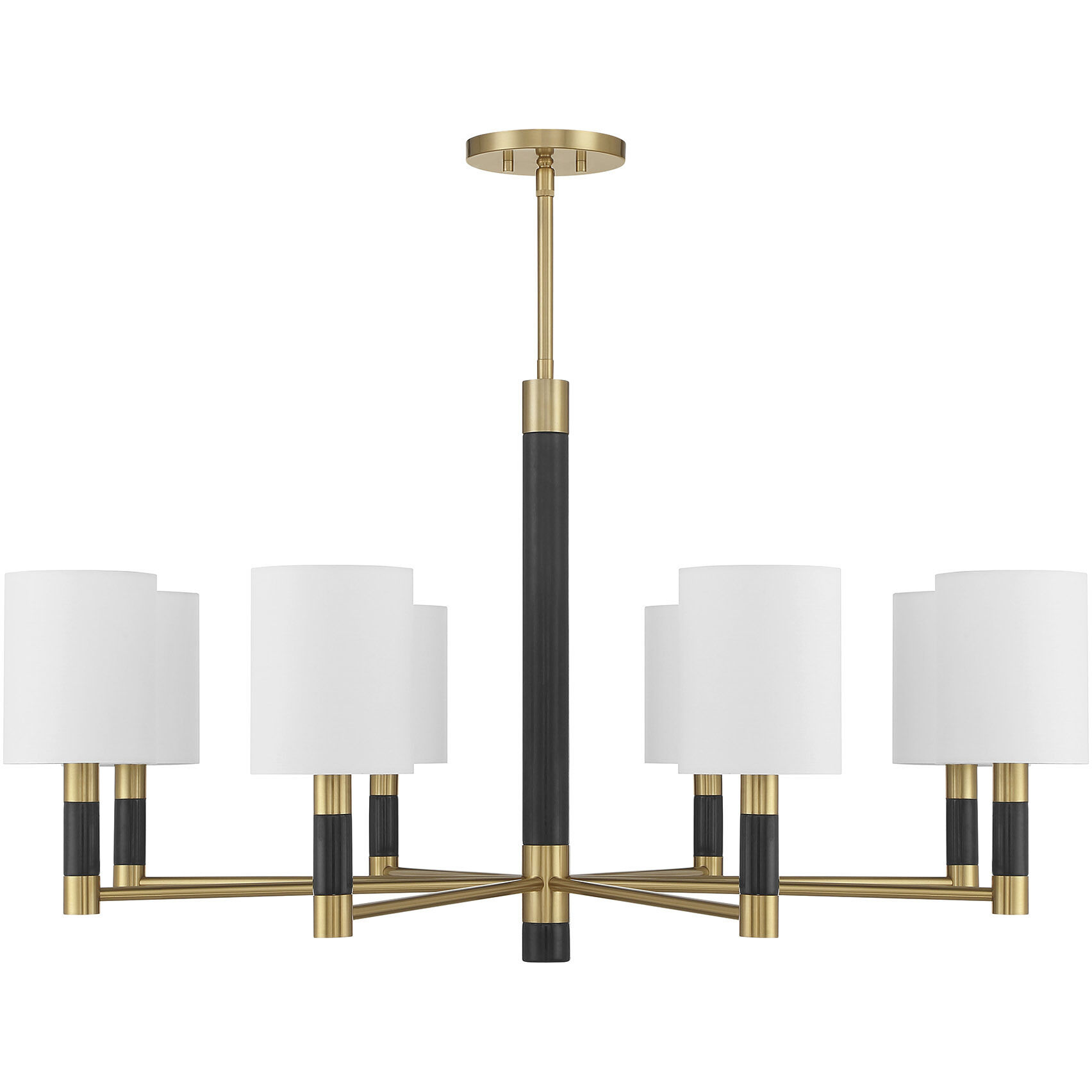 Conrad 8 Light 40 inch Warm Brass with Black Marble Chandelier Ceiling Light
