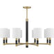 Conrad 8 Light 40 inch Warm Brass with Black Marble Chandelier Ceiling Light
