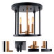 Roxhill 3 Light 12 inch Satin Brass and Black Flush Mount Ceiling Light