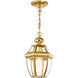 Monterey 1 Light 8.5 inch Polished Brass Outdoor Pendant Lantern