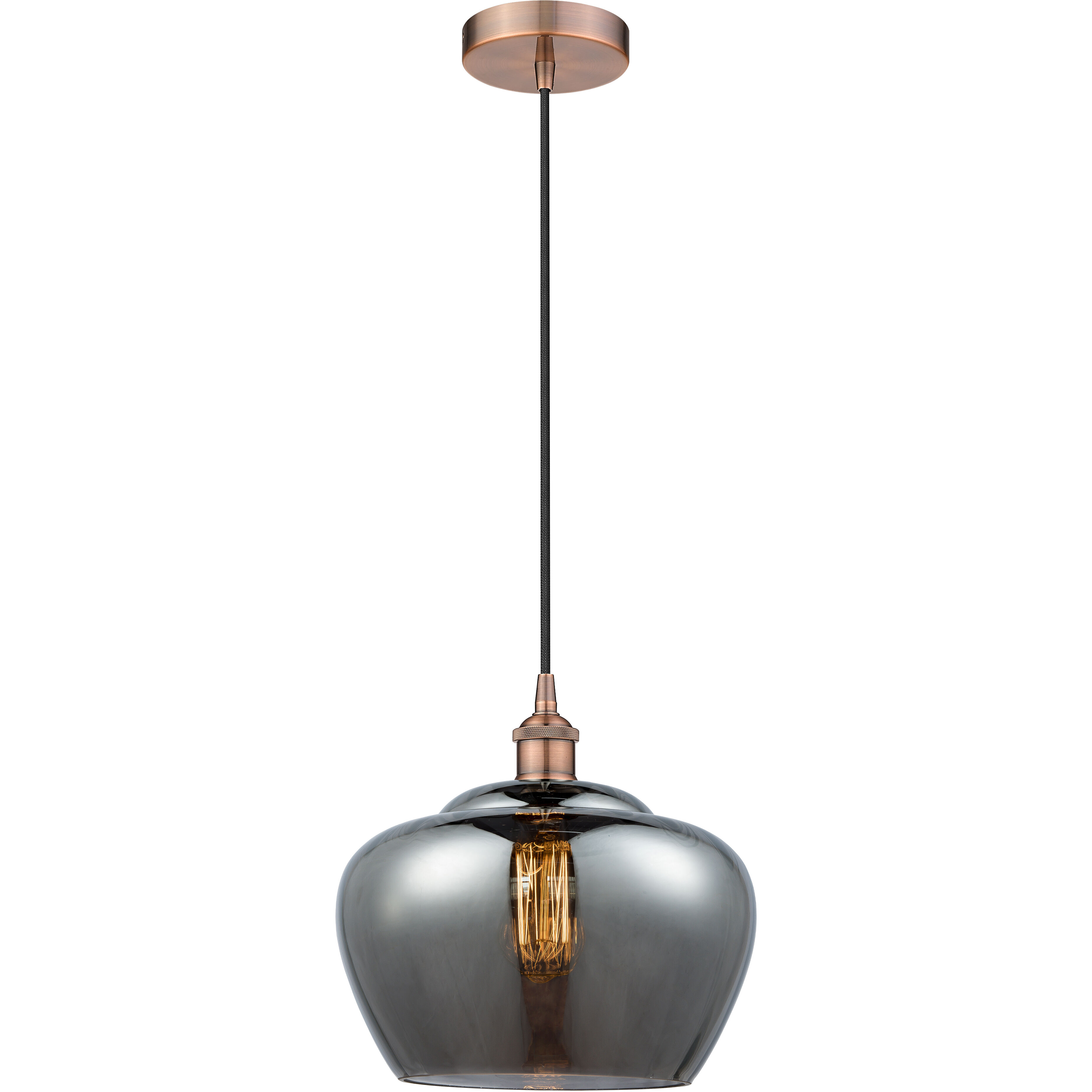 Edison Fenton LED 11 inch Antique Copper Mini Pendant Ceiling Light