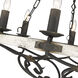 Madera 6 Light 28 inch Antique Black Iron Chandelier Ceiling Light