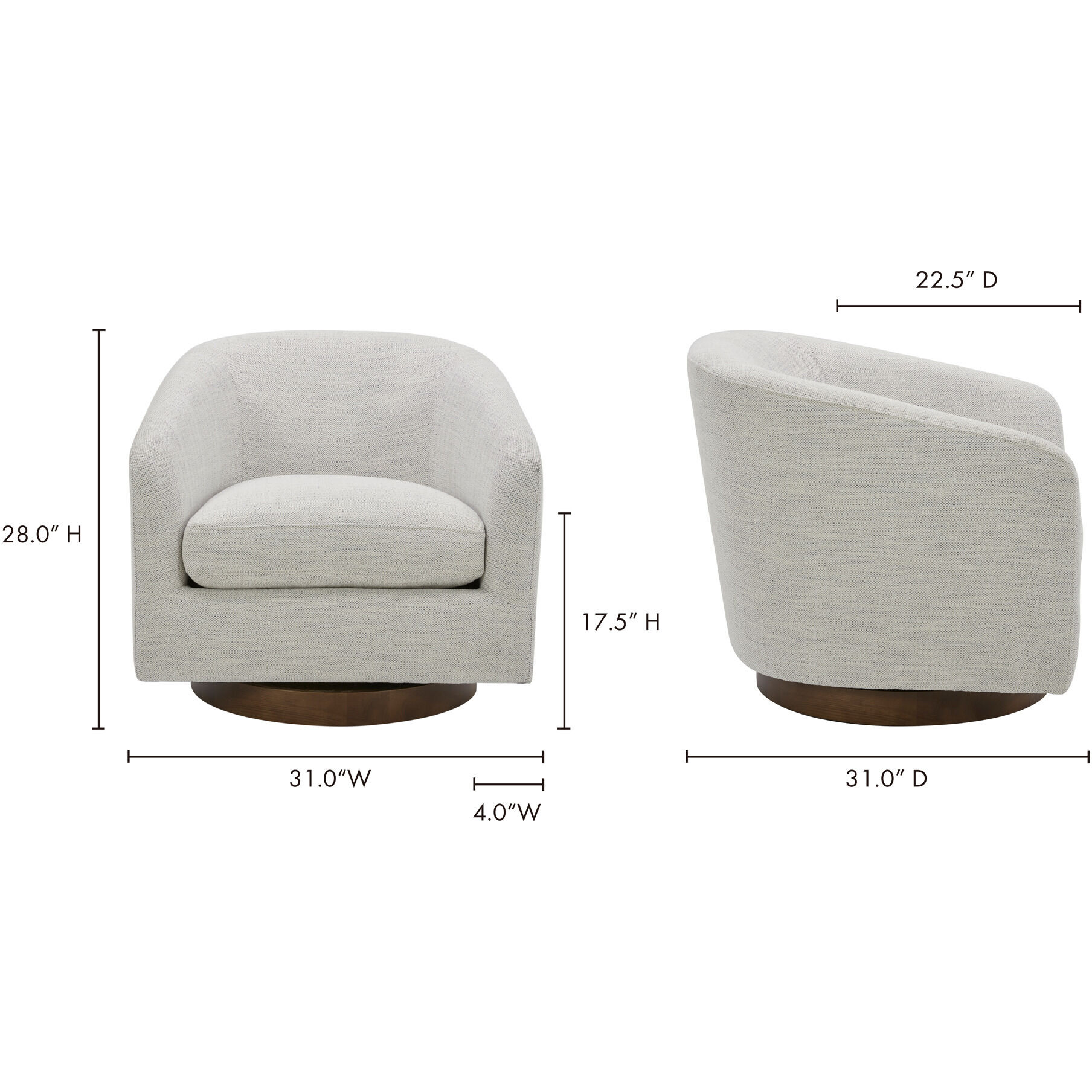 Oscy White Swivel Chair