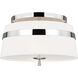 AH by Alexa Hampton Cordtlandt 3 Light 14 inch Polished Nickel Semi-Flush Mount Ceiling Light