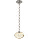Coppa 1 Light 8 inch Beige Silver Pendant Ceiling Light in Amber Optic, Diamond Chain