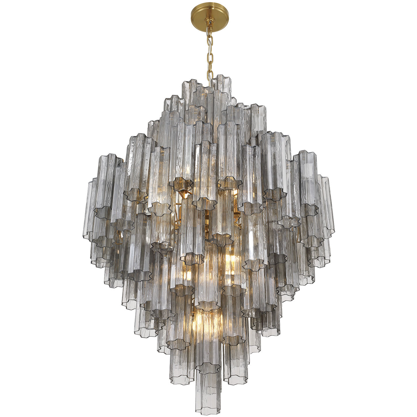 Addis 20 Light 31.5 inch Aged Brass Chandelier Ceiling Light in Smoke