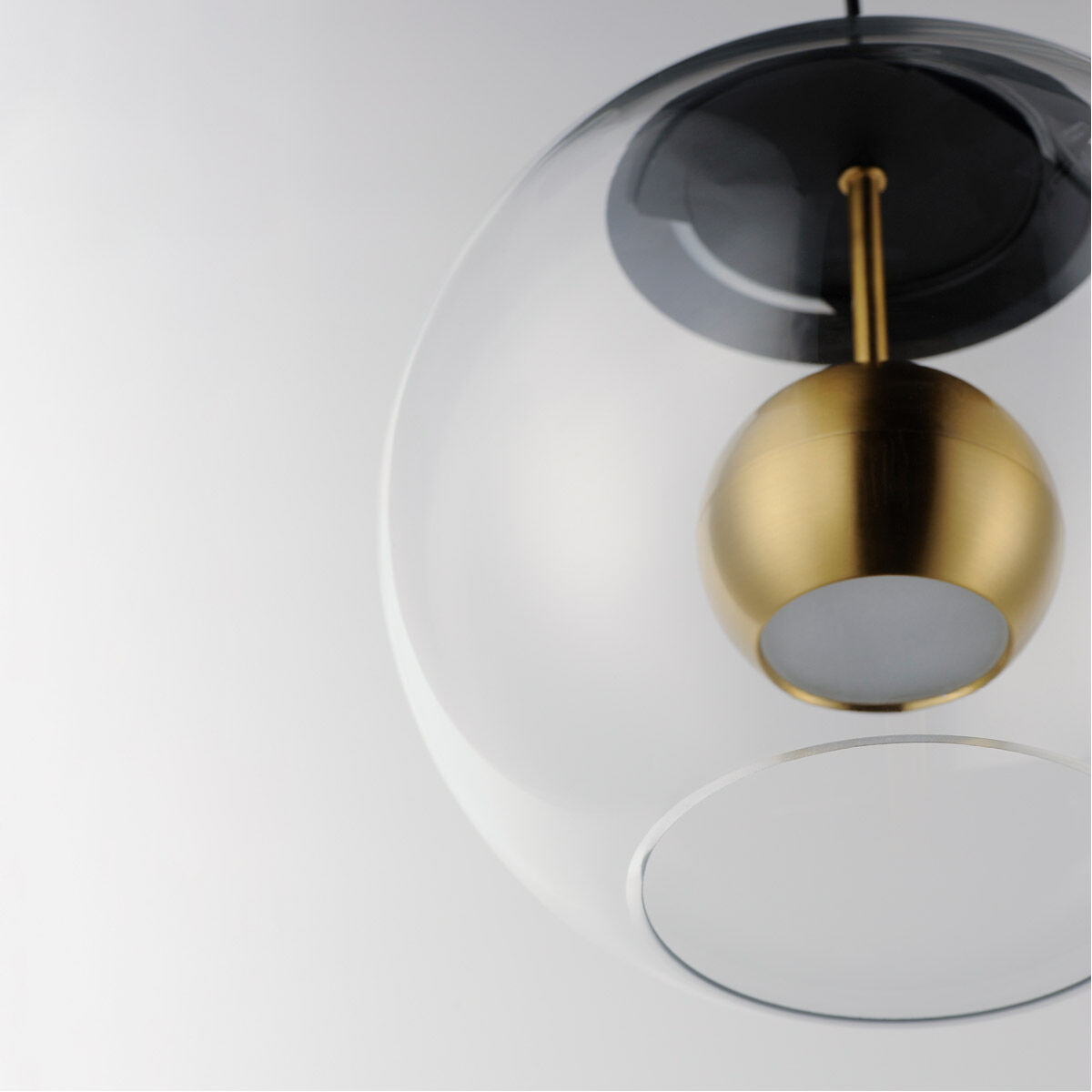 Nucleus LED 11 inch Black and Natural Aged Brass Single Pendant Ceiling Light