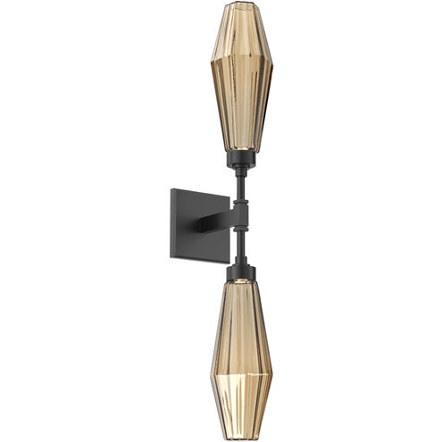 Aalto LED 4.5 inch Matte Black Indoor Sconce Wall Light in Optic Rib Bronze, 2700K LED, Double