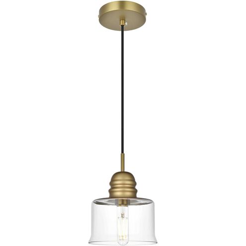 Kenna 1 Light 7 inch Satin Gold Pendant Ceiling Light