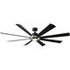 Aura 72 inch Brushed Nickel Matte Black with Matte Black Blades Downrod Ceiling Fan in 3500K, Brushed Nickel and Matte Black