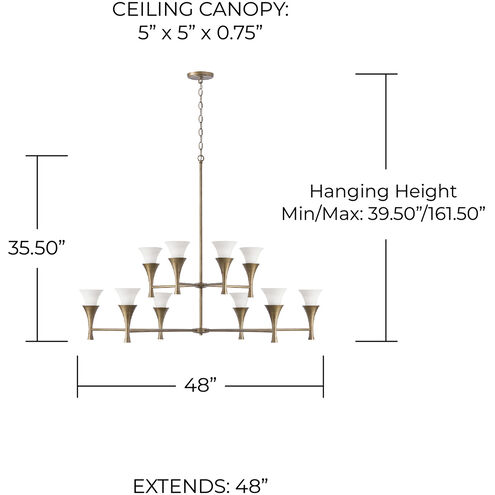 Nola 10 Light 48 inch Mystic Luster Chandelier Ceiling Light