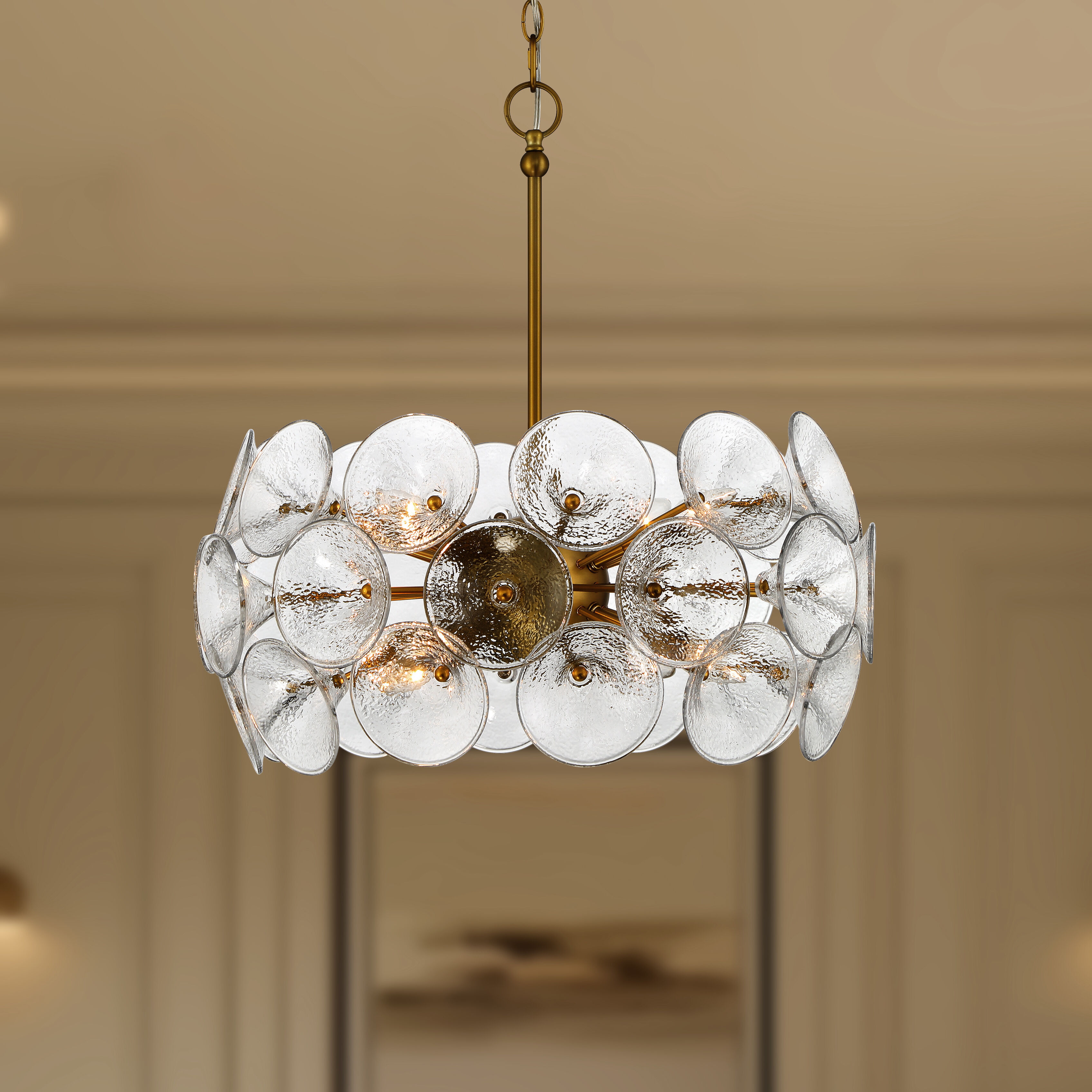 Winter 8 Light 22 inch Soft Brass Pendant Ceiling Light