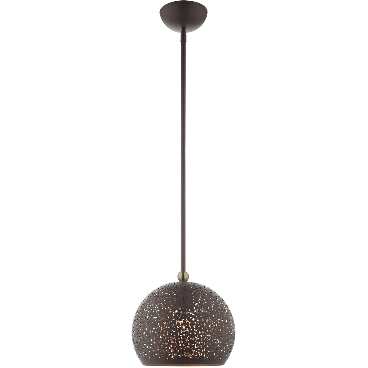 Charlton 1 Light 10 inch Bronze with Antique Brass Accents Pendant Ceiling Light