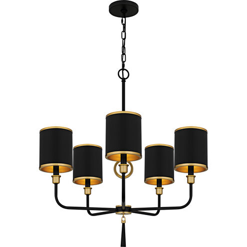Lockery 5 Light 26.5 inch Matte Black Chandelier Ceiling Light