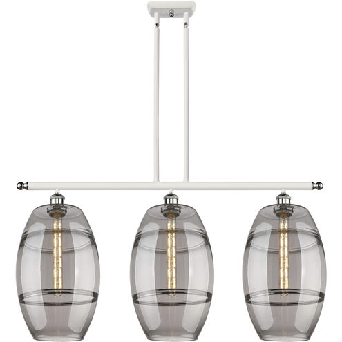 Ballston Vaz 3 Light 36.5 inch White Polished Chrome Stem Hung Island Light Ceiling Light