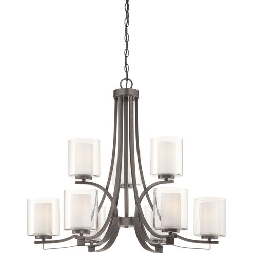 Parsons Studio 9 Light 32 inch Smoked Iron Chandelier Ceiling Light