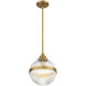 Modern 1 Light 10 inch Natural Brass Mini-Pendant Ceiling Light