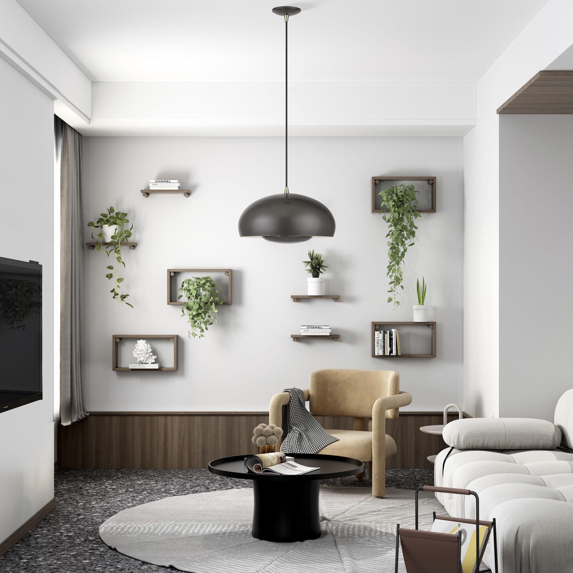 Domma 3 Light 17 inch English Bronze with Antique Brass Accents Pendant Ceiling Light