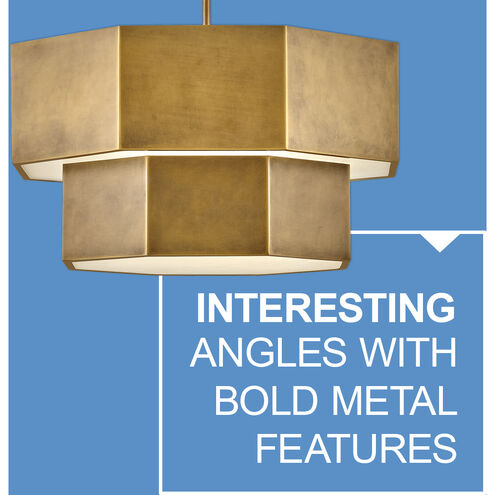 Facet 7 Light 22.25 inch Heritage Brass Chandelier Ceiling Light