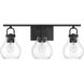Mansfield 3 Light 24 inch Matte Black Vanity Light Wall Light
