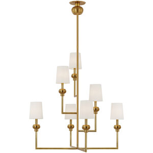 Paloma Contreras Comtesse LED 38.5 inch Hand-Rubbed Antique Brass Offset Chandelier Ceiling Light, XL