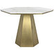 Demetria 43 X 37.5 inch Antique Brass Dining Table