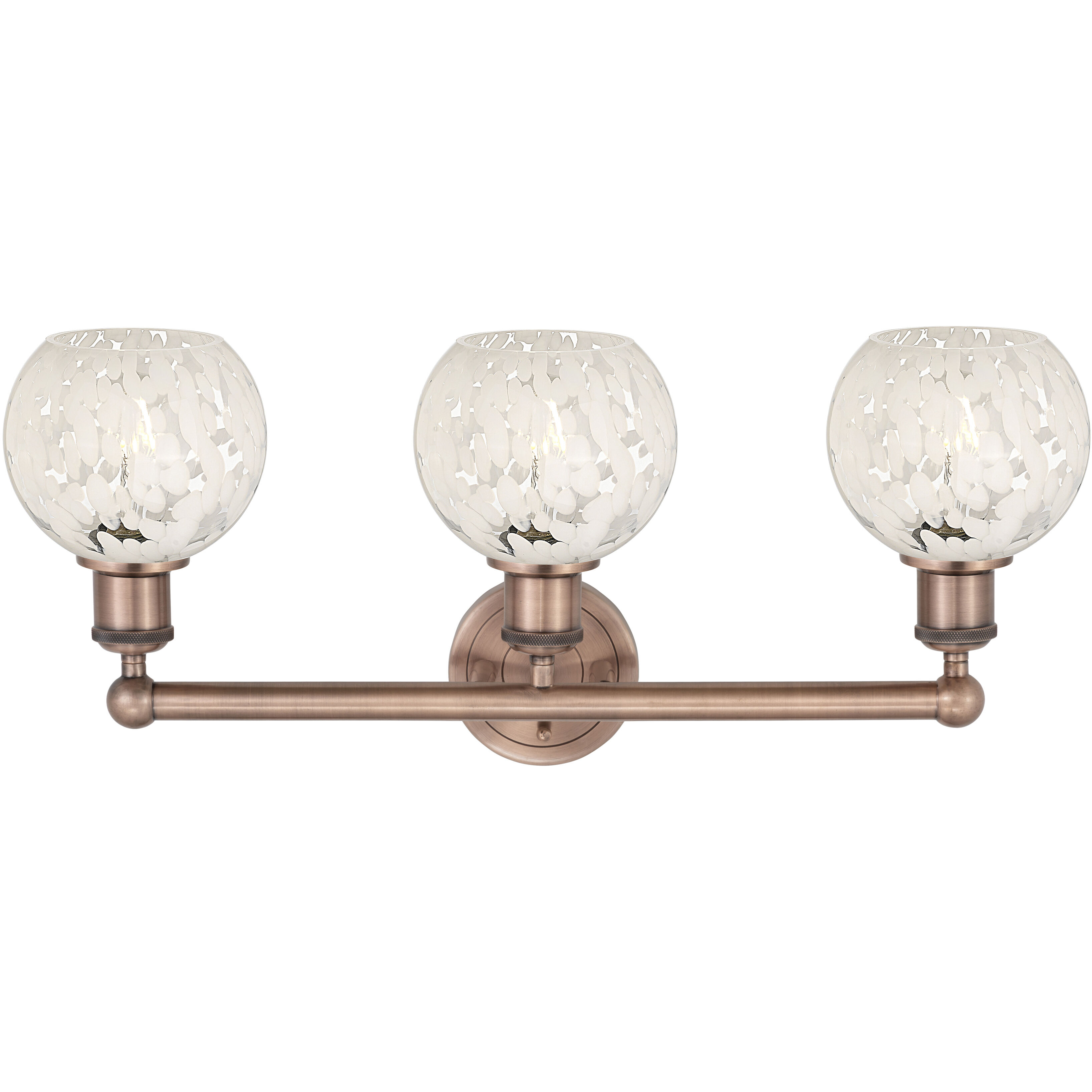 Edison White Mouchette 3 Light 24 inch Antique Copper Bath Vanity Light Wall Light