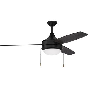 Phaze 52 inch Flat Black Ceiling Fan in Greywood/Flat Black