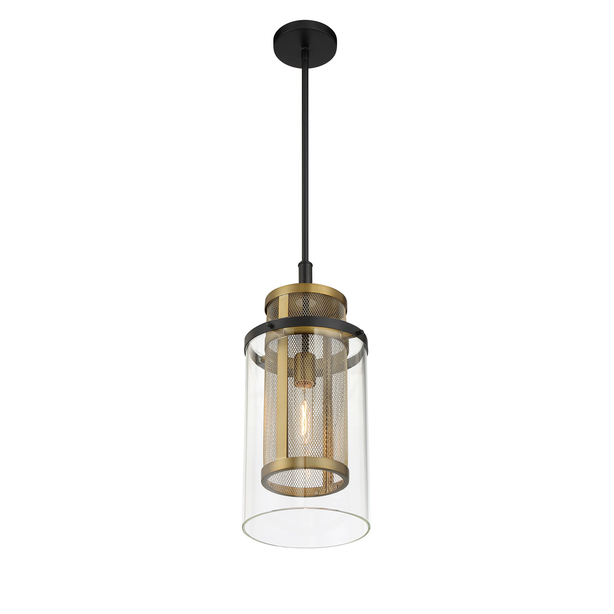 Soho 1 Light 9.5 inch Coal And Soft Brass Mini Pendant Ceiling Light