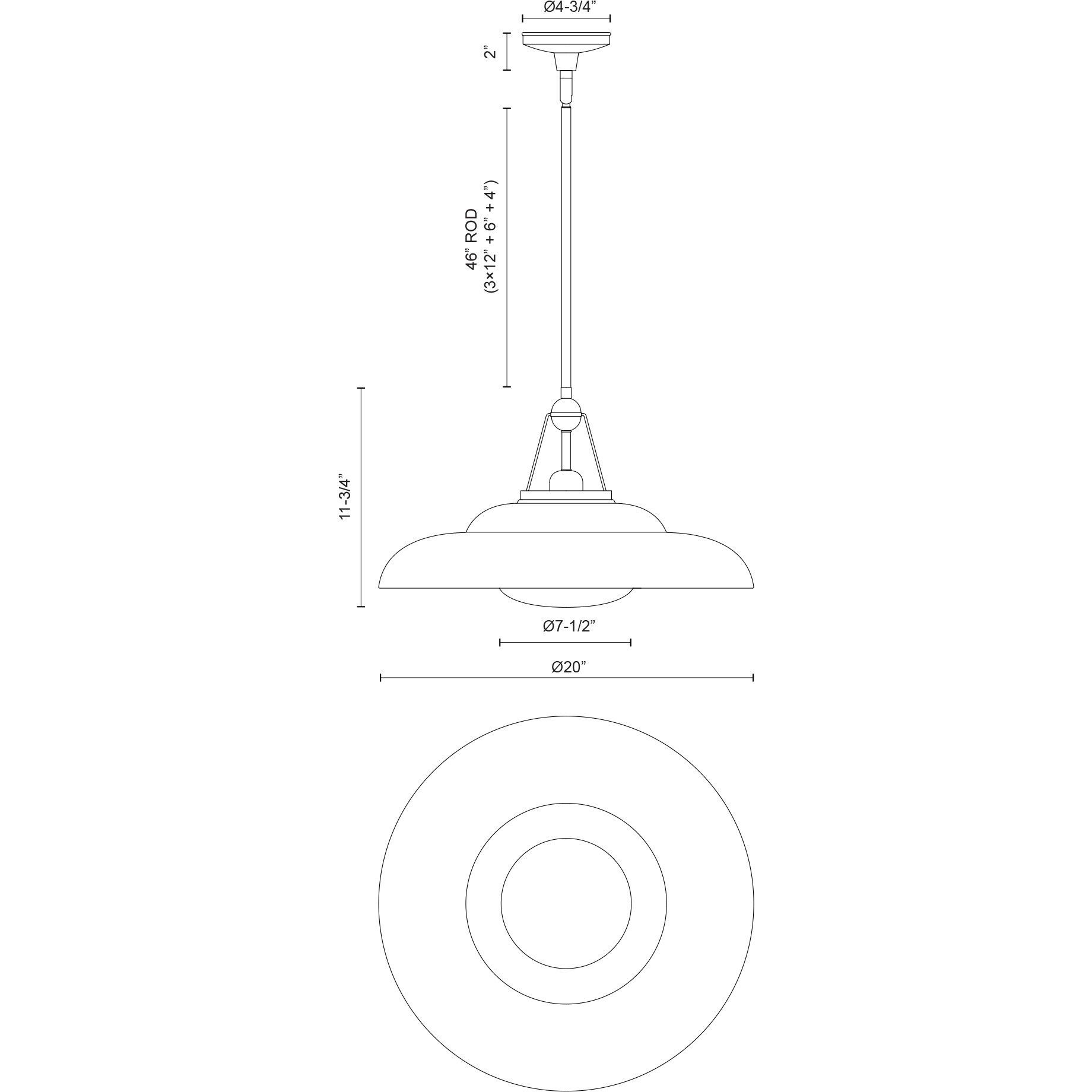 Palmetto Pendant Ceiling Light in Urban Bronze
