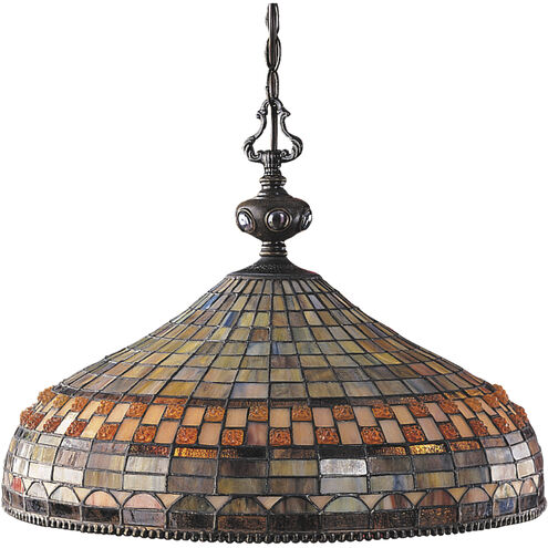 Jewelstone 3 Light 20 inch Classic Bronze Chandelier Ceiling Light in Incandescent