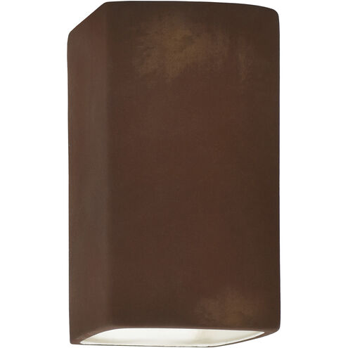 Ambiance Rectangle LED 7.25 inch Real Rust Wall Sconce Wall Light, Large