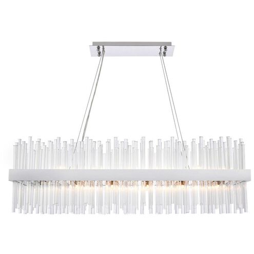 Dallas 24 Light 42 inch Chrome Linear Chandelier Ceiling Light