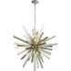 Cataclysm 8 Light 30 inch Silver Leaf with Polished Nickel Chandelier Ceiling Light