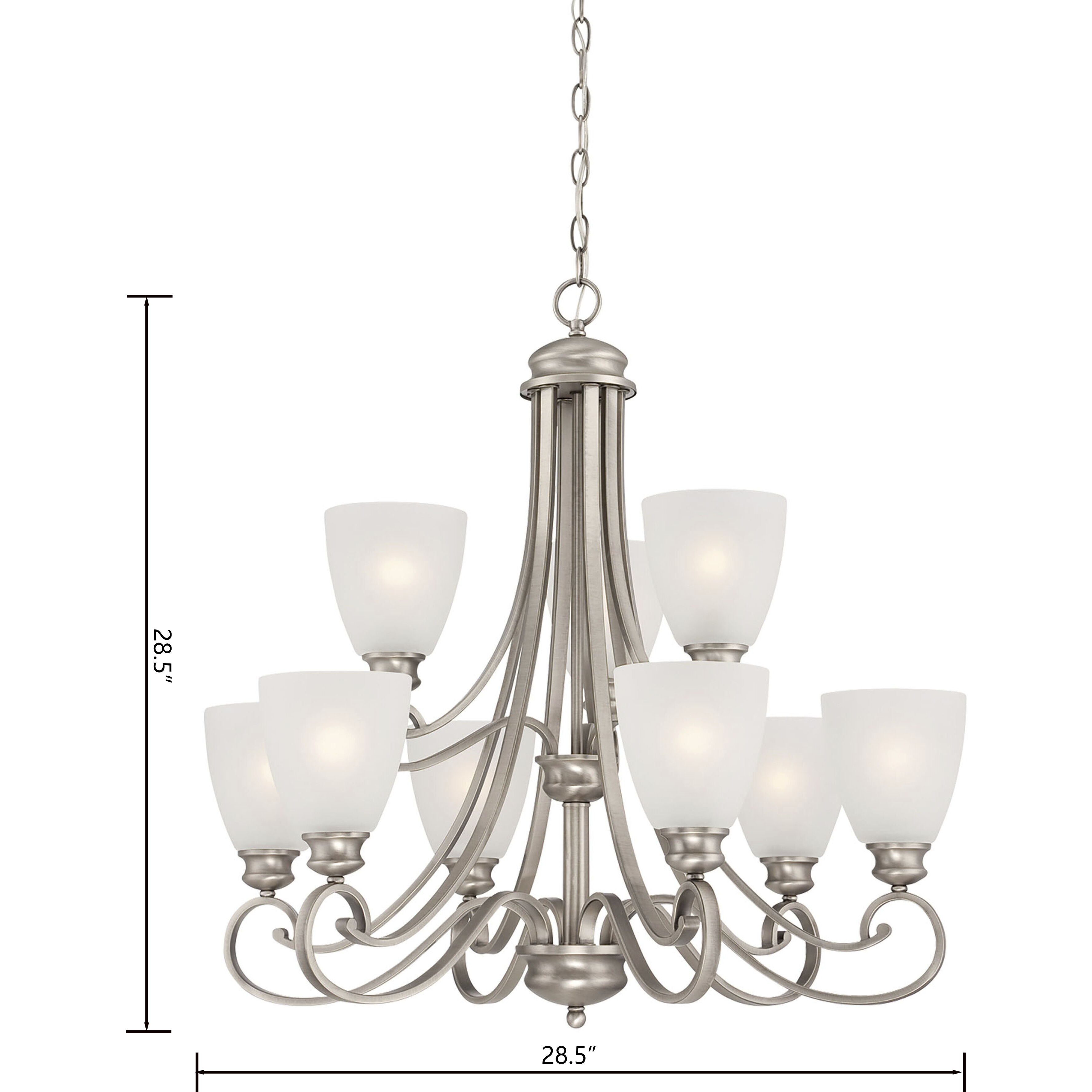 Haven 9 Light 28.5 inch Satin Pewter Chandelier Ceiling Light